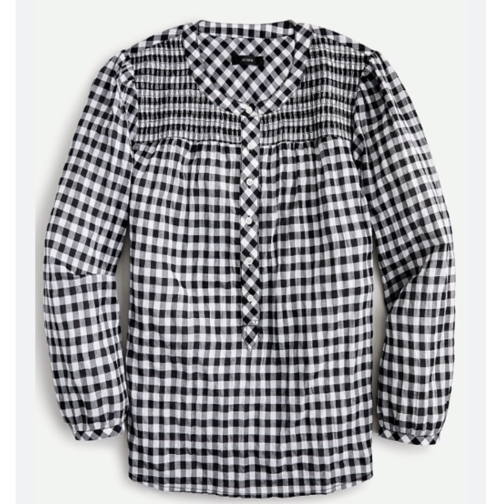 J. Crew Smocked popover top in crinkle gingham